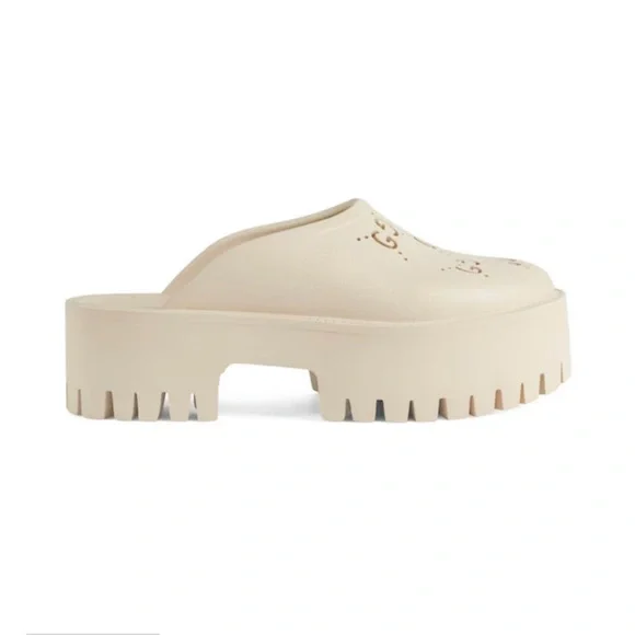 Gucci Beige Women's Mules with Logo Cutouts - Picture 5 of 5